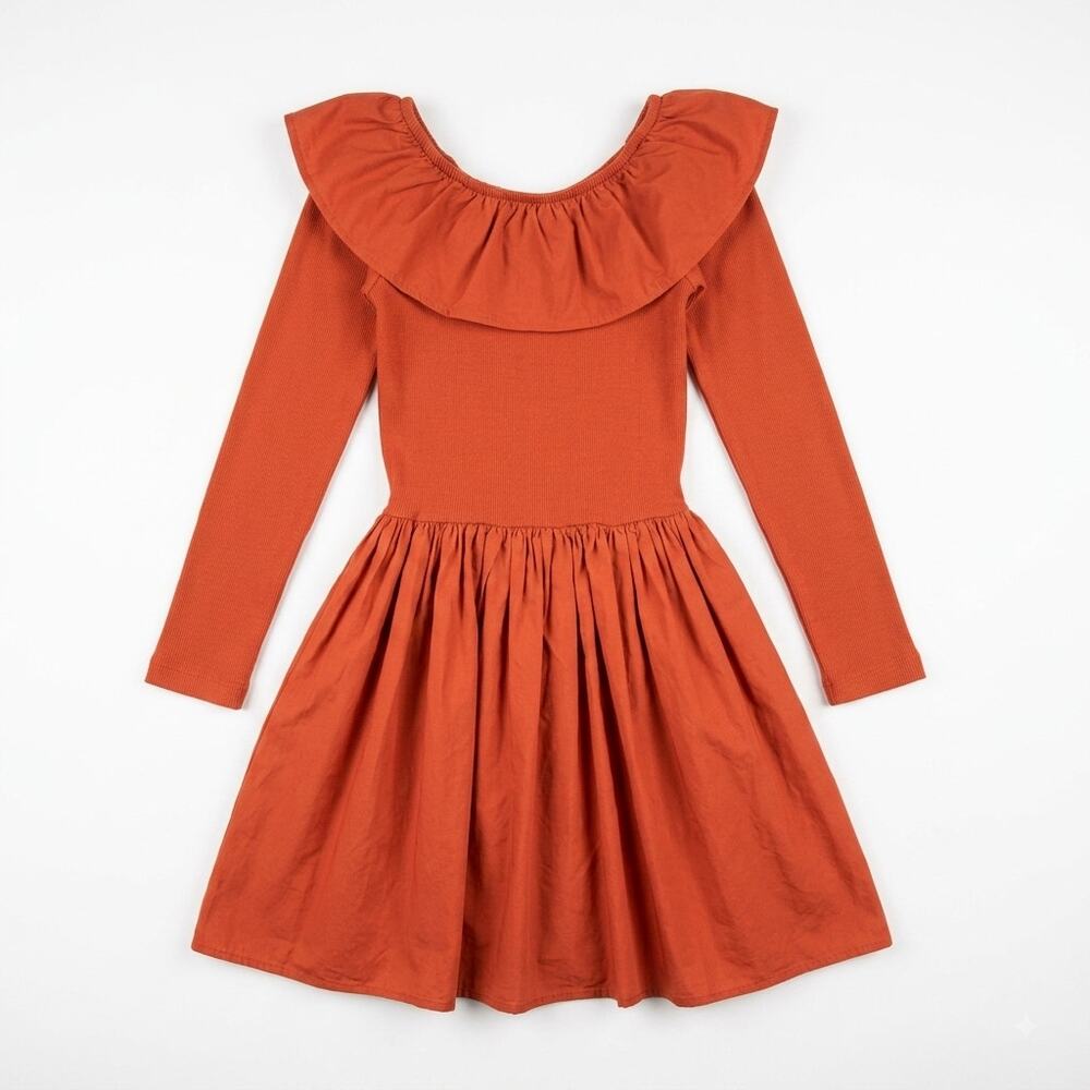 Molo Orange Ruffle Dress Girls Size 5